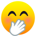 Emoji: face with hand over mouth
