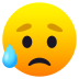 Emoji: sad but relieved face