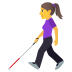 Emoji: woman with white cane