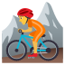 Emoji: person mountain biking