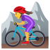 Emoji: woman mountain biking