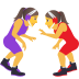 Emoji: women wrestling