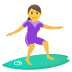 Emoji: woman surfing