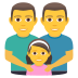 Emoji: family: man, man, girl