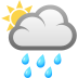 Emoji: sun behind rain cloud